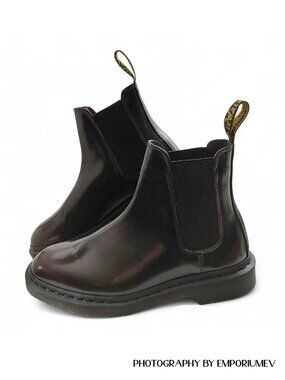 Dr Martens Unisex Graeme Arcadia Cherry Red Leather Chelsea Ankle Boots EU 41